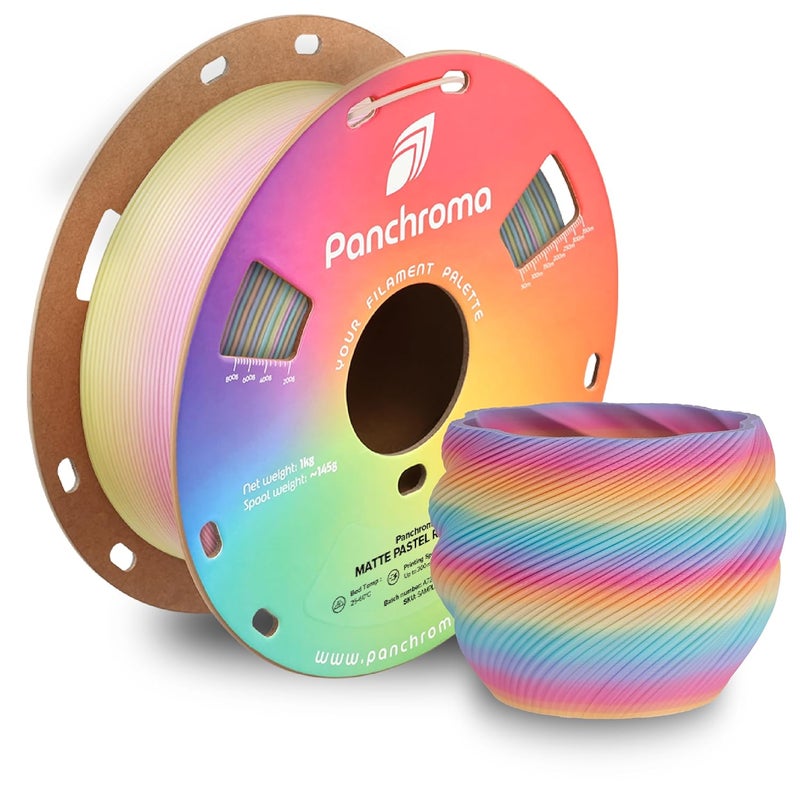 polymaker Panchroma Gradient Matte PLA Filament, Multicolor Gradient Matte Pastel Rainbow 1.75mm 3D Printing Filament, 3D Printer PLA Filament, Fit Most FDM 3D Printers, 1kg Spool (2.2lbs) - Image 1